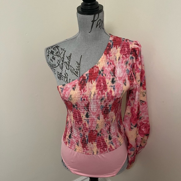NEW ASOS In the Style Floral One Shoulder Bodysuit, Size 10 - Picture 2 of 12